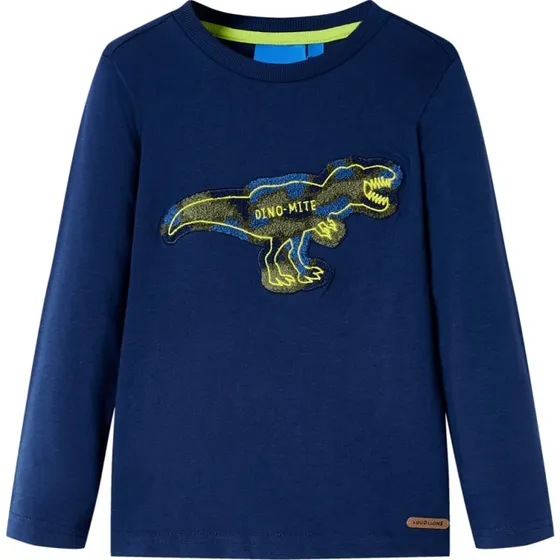 Langærmet T-shirt børn str. 104 – Marineblå
