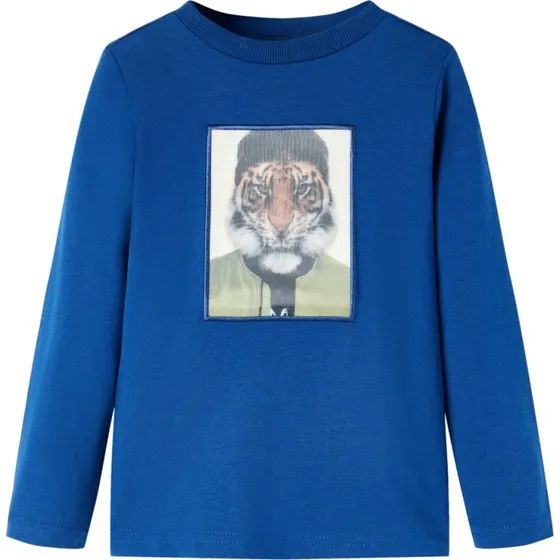 Langærmet T-shirt til børn, str. 140 – mørkeblå
