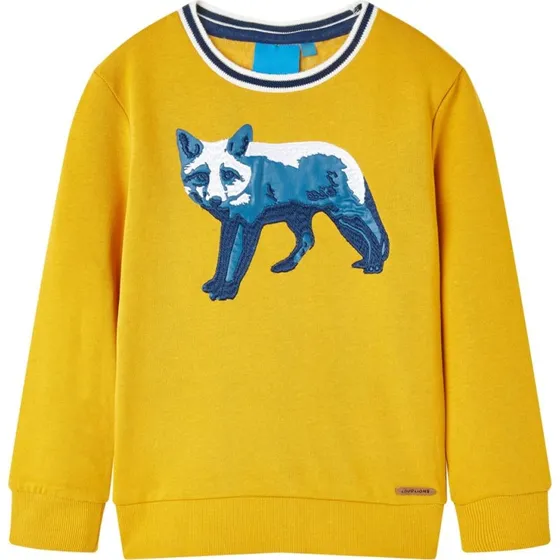 Okkergul sweatshirt børn str. 104 – blød og holdbar
