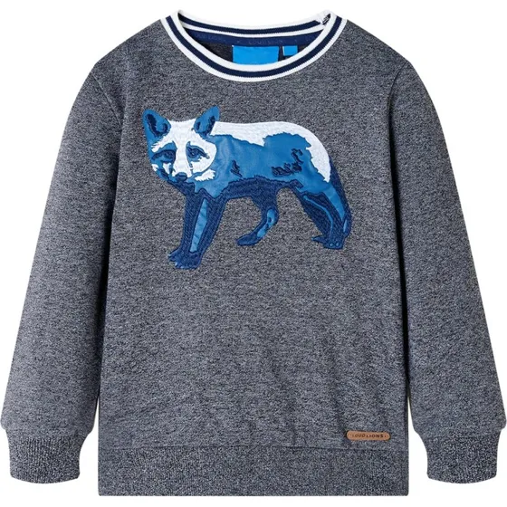 Sweatshirt børn blåmeleret str. 128
