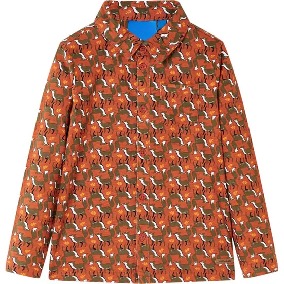 Børneskjorte langærmet lys rust - str. 104