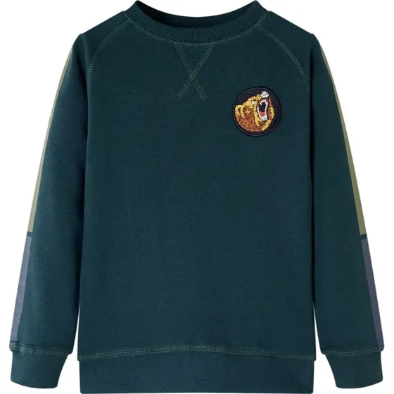 Sweatshirt til børn mosgrøn - str. 140
