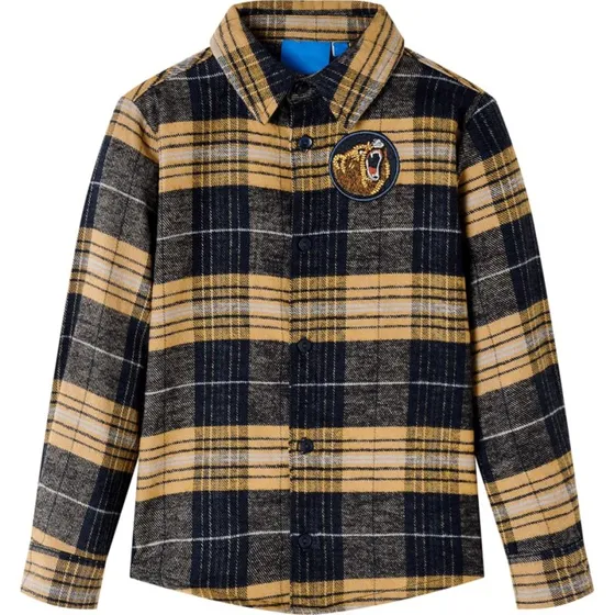 Ternet skjorte til børn – gul/sort str. 92