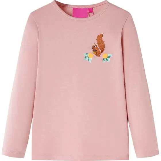 Langærmet T-shirt til børn - str. 116, lyserød