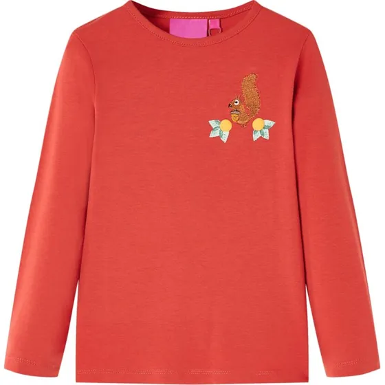Langærmet T-shirt til børn, str. 116 – Rød