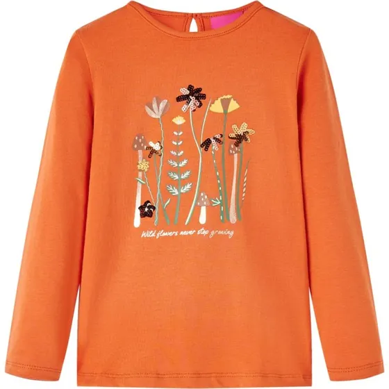 Langærmet børnet-shirt 116 cm, orange