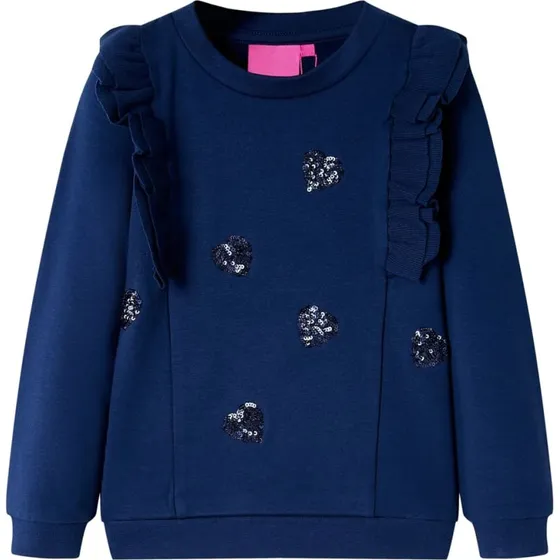 Børne-sweatshirt str.116 – Marineblå