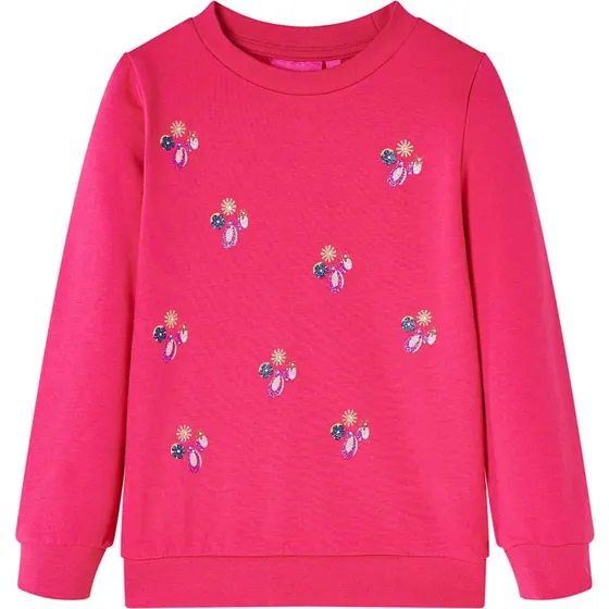 Børnesweatshirt str. 92 – Pink, rund hals
