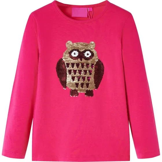 Langærmet T-shirt til børn, str. 92 - Lyserød