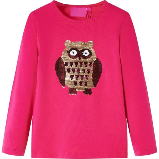 Langærmet T-shirt børn str. 104 – pink