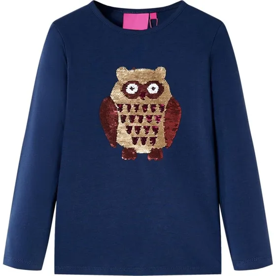 Langærmet T-shirt børn 104 - Marineblå