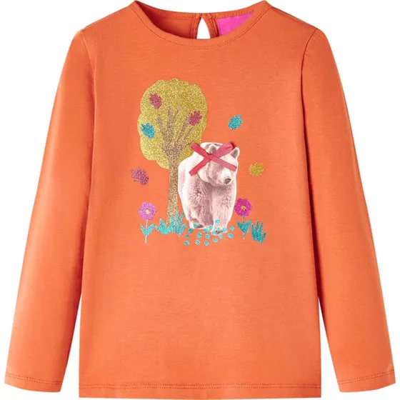 Langærmet T-shirt børn 116 cm – Orange