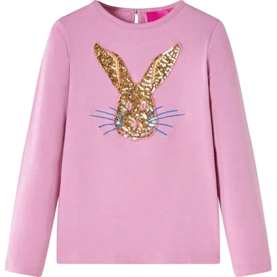 Langærmet T-shirt til børn, str. 104 – lyserød
