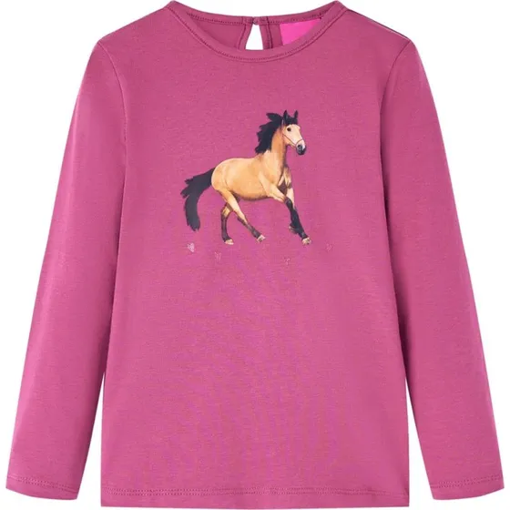 Langærmet T-shirt til børn 104 cm – Pink