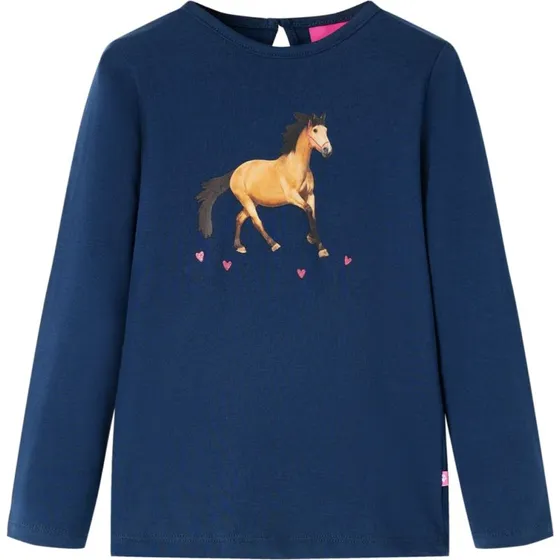 Langærmet T-shirt til børn str. 104 – marineblå