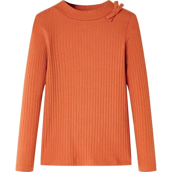 Langærmet T-shirt børn orange - str. 104