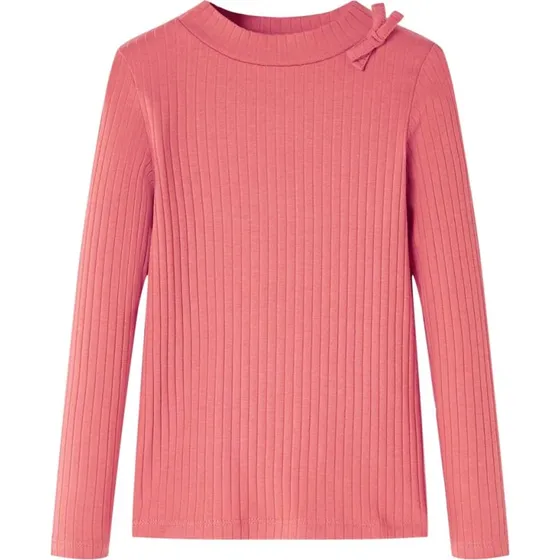 Langærmet T-shirt til børn str. 92 - gammelrosa