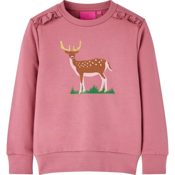 Børnesweatshirt str. 128 – Pink, langærmet