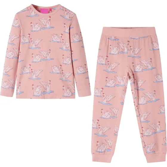 Børnepyjamas str.116 - Lyserød, Langærmet