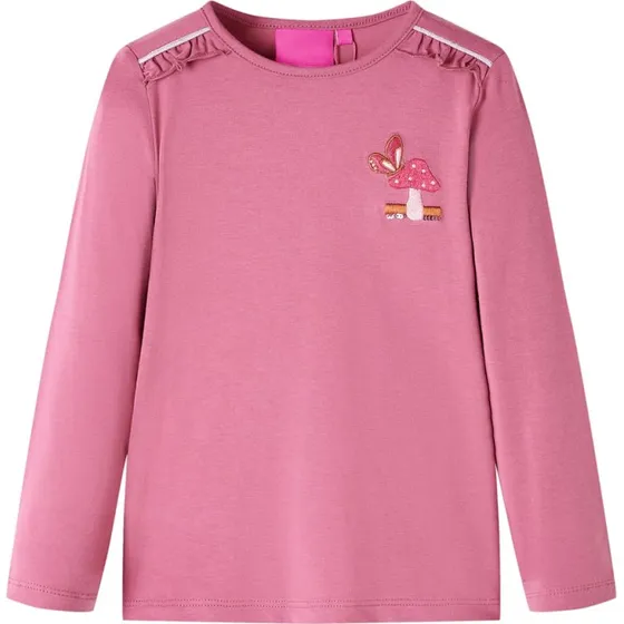 Langærmet T-shirt børn str.116 - Pink