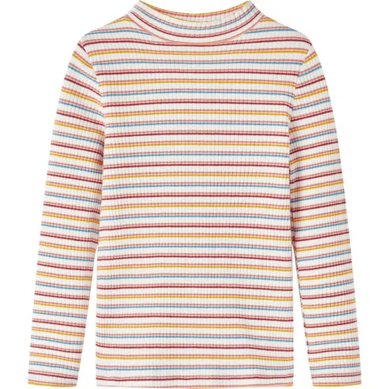 Langærmet børnetop med mock-rullekrave, str. 104