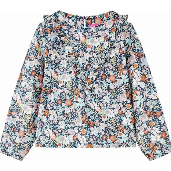 Mrkebl langrmet bluse til brn str. 104