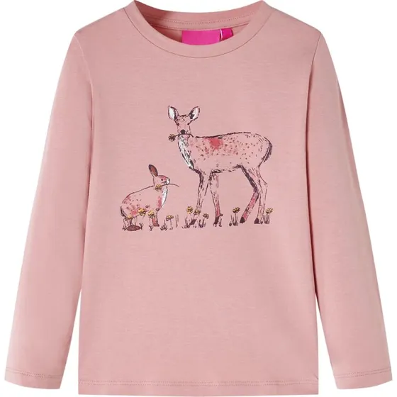 Langærmet T-shirt til børn, str. 128 – Lyserød