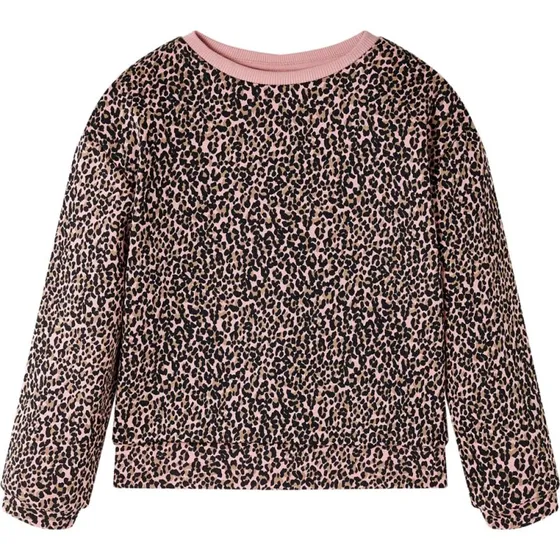 Børnesweatshirt lyserød med leopardprint str. 104
