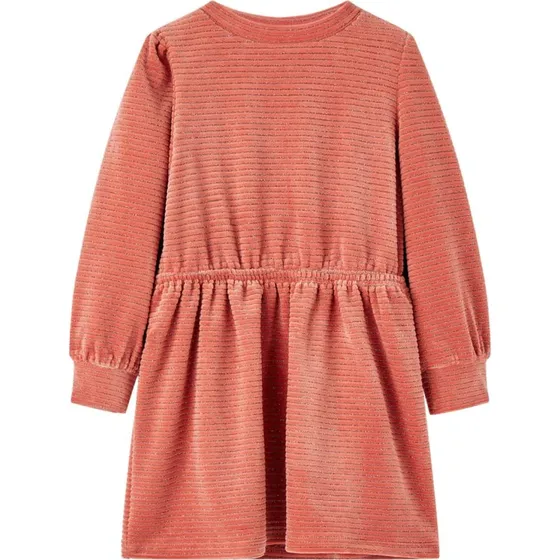 Lyserd fljls-kjole til brn, langrmet str. 104