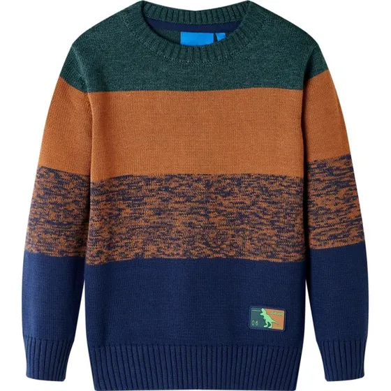 Børnesweater str. 92, strikket flerfarvet