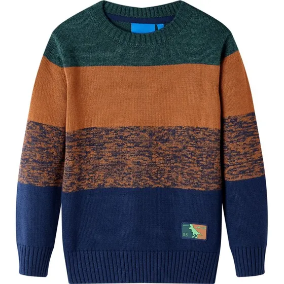 Børnesweater str. 104 – strikket flerfarvet