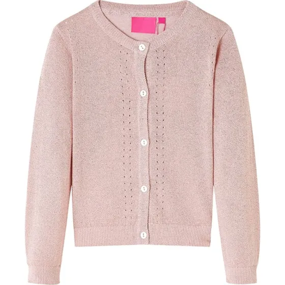 Strikket børnecardigan 116 - lyserød