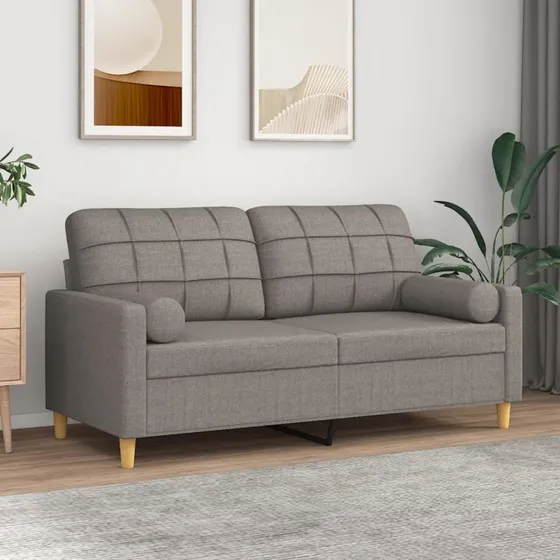 2-personers sofa 140 cm i stof - gråbrun
