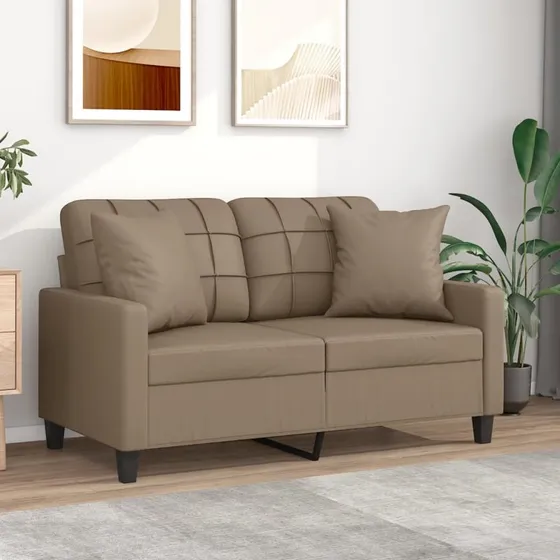2-personers sofa 120 cm kunstlæder - Cappuccino