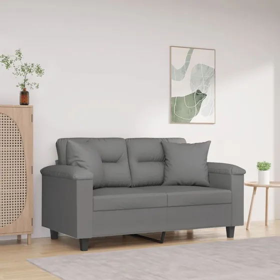 2-personers mikrofiber sofa 120 cm - mørkegrå