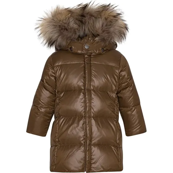 Ver de Terre Featherlight Baby Girls dunfrakke m. pels - Kangaroo