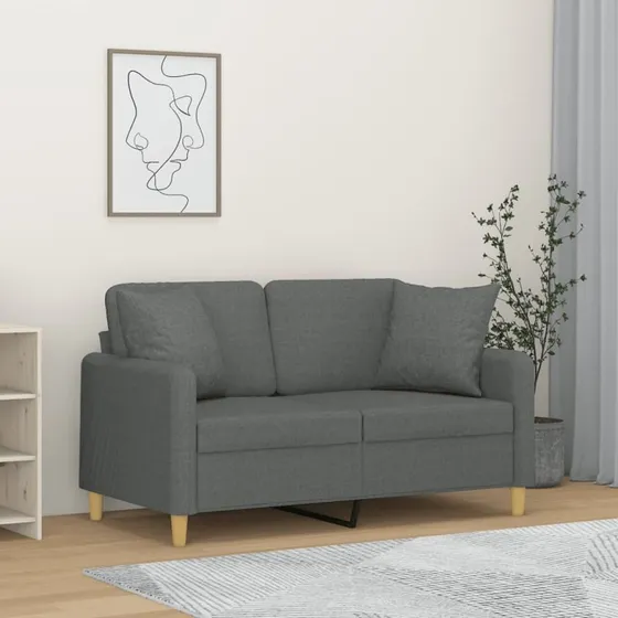 2-personers sofa 120 cm stof mørkegrå – moderne loungesofa