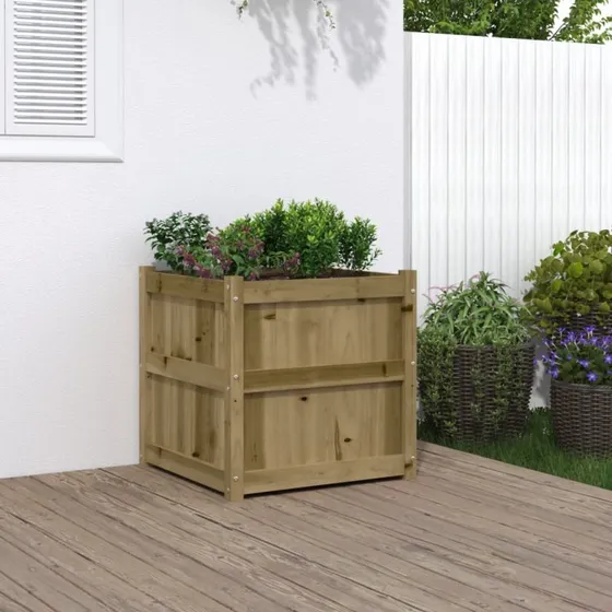 Plantekasse 60x60x60 cm i imprægneret fyrretræ