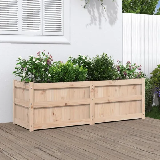 Plantekasse i massivt fyrretræ 150x50x50 cm
