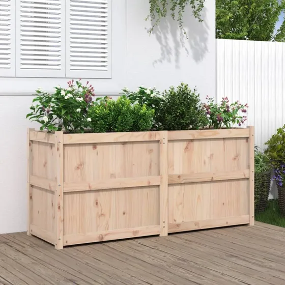 Plantekasse i massivt fyrretræ 150x50x70 cm