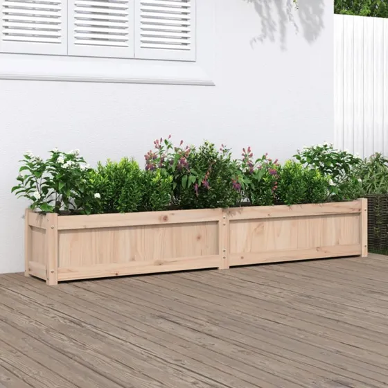 Plantekasse i massivt fyrretræ 180x31x31 cm