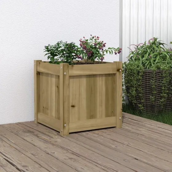 Plantekasse 40x40x40 cm i imprægneret fyrretræ