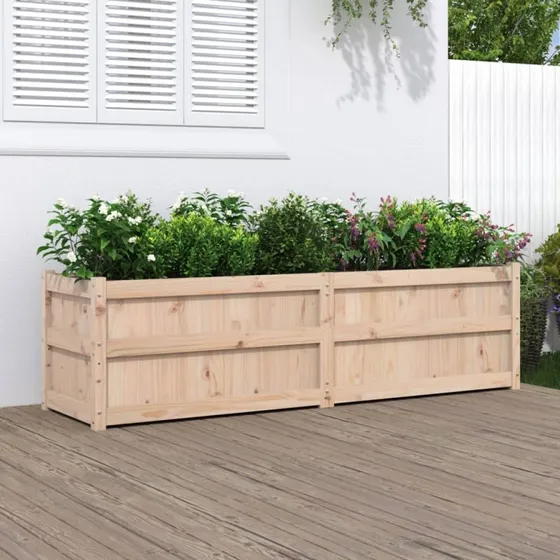 Plantekasse i massivt fyrretræ 180x50x50 cm