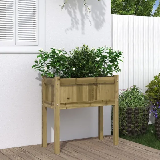 Plantekasse med ben 70x31x70 cm i imprægneret fyrretræ