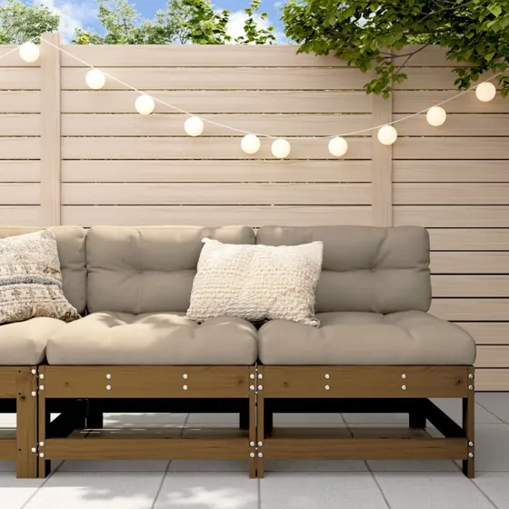 Midtermoduler til havesofa 2 stk. i massivt fyrretræ