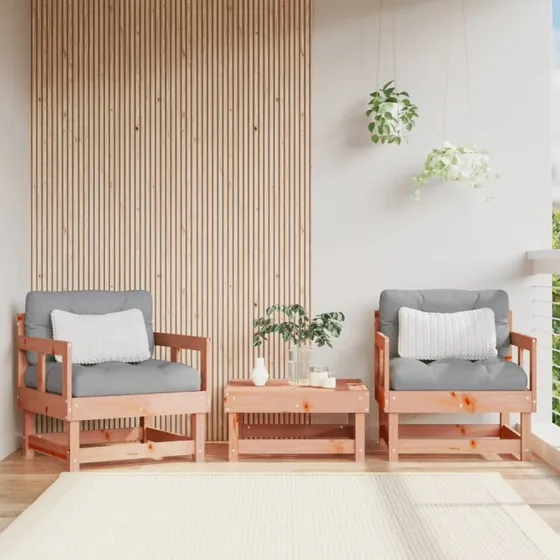 Havestole 2 stk. i massivt douglasgran - lameldesign