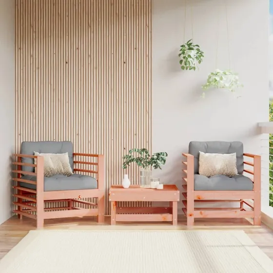 Havestole 2 stk. i massivt douglasgran – lameldesign