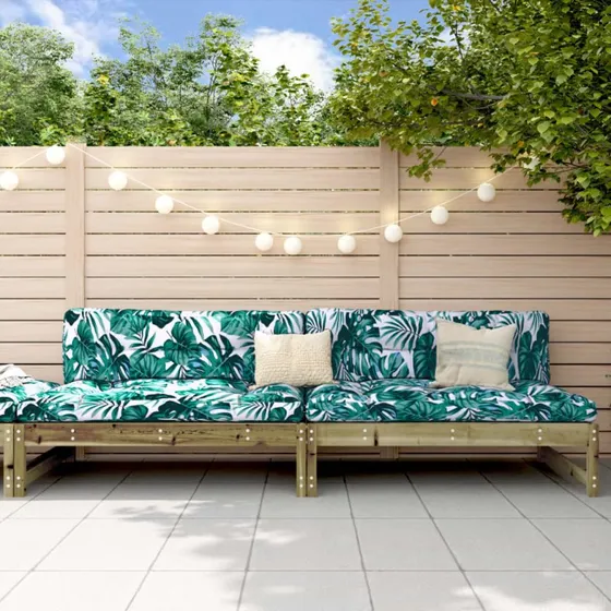 Midtermoduler til havesofa 2 stk. 120×80 cm imprægneret fyr