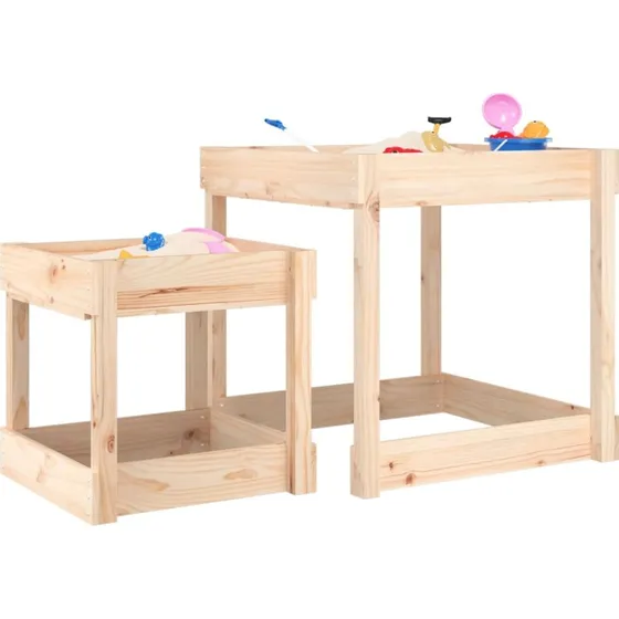 Sandborde i massivt fyrretræ, 2 stk.