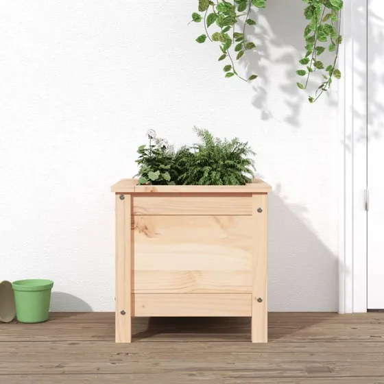 Plantekasse i massivt fyrretræ 40x40x39 cm
